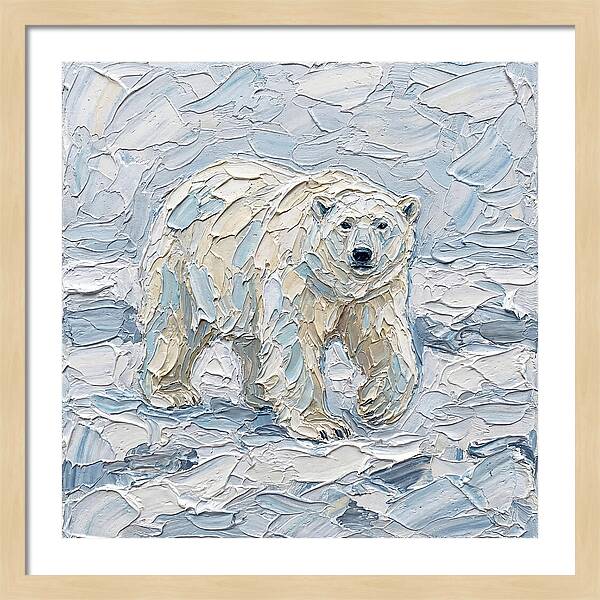 Polar Bear In Icy Landscape