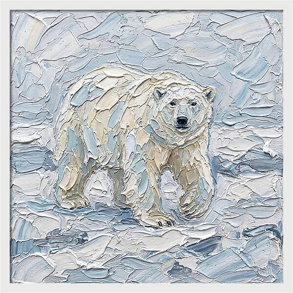 Polar Bear In Icy Landscape