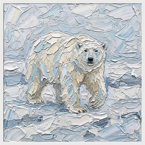 Polar Bear In Icy Landscape