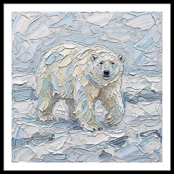 Polar Bear In Icy Landscape