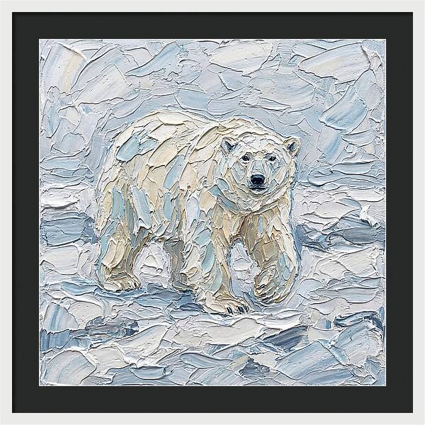 Polar Bear In Icy Landscape