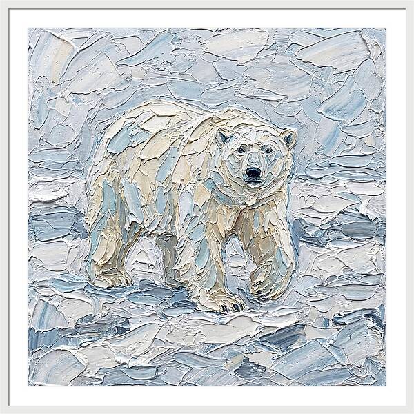 Polar Bear In Icy Landscape