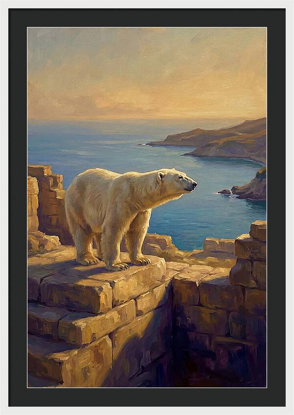 Polar Bear Overlooking The Sea