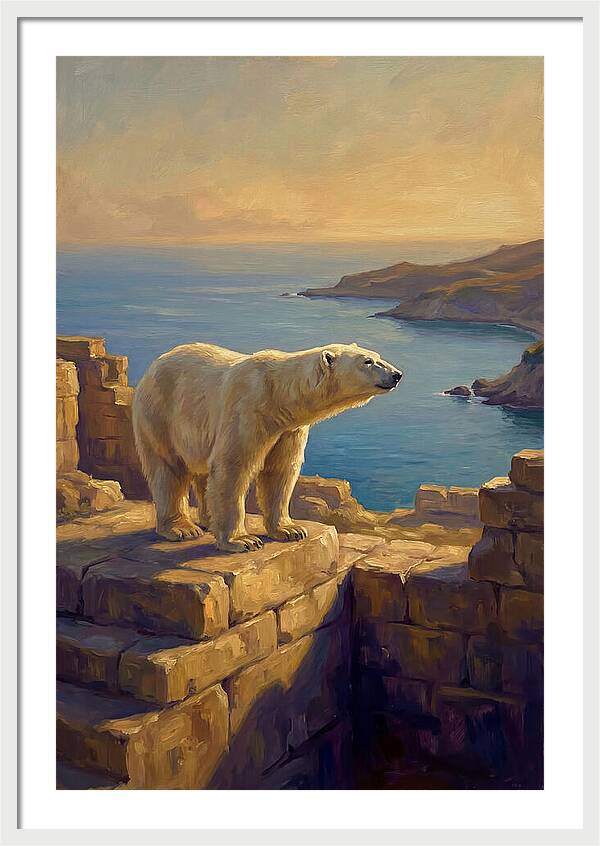 Polar Bear Overlooking The Sea