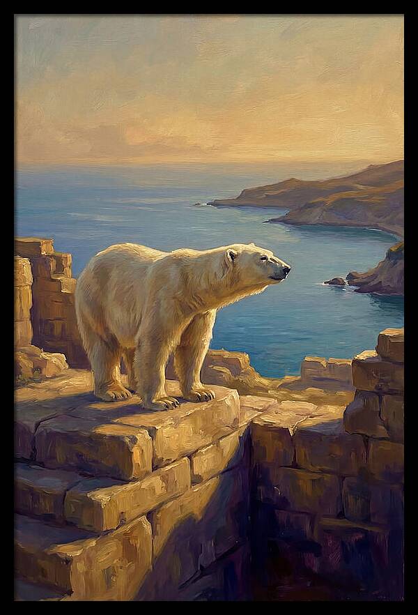 Polar Bear Overlooking The Sea