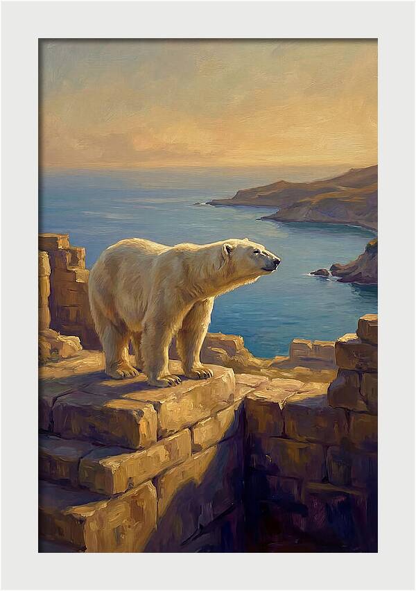 Polar Bear Overlooking The Sea