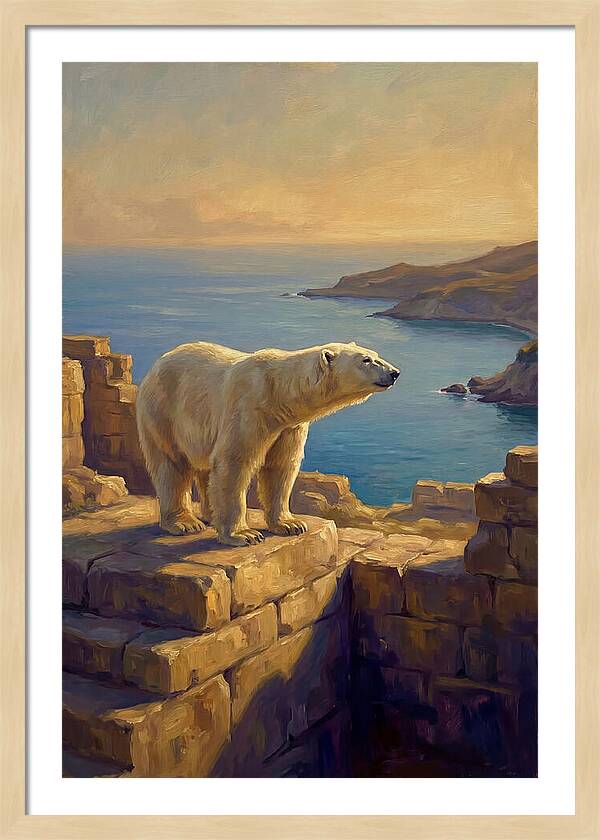 Polar Bear Overlooking The Sea