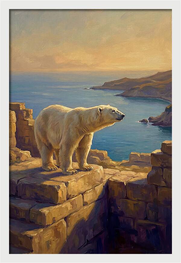Polar Bear Overlooking The Sea