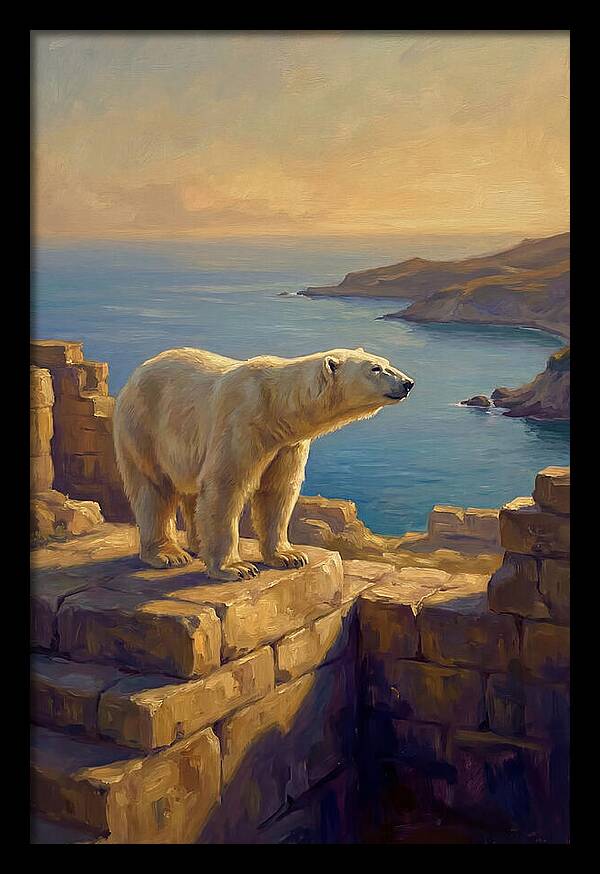 Polar Bear Overlooking The Sea