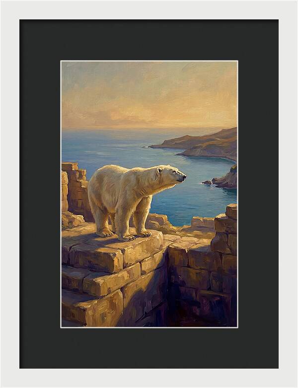 Polar Bear Overlooking The Sea