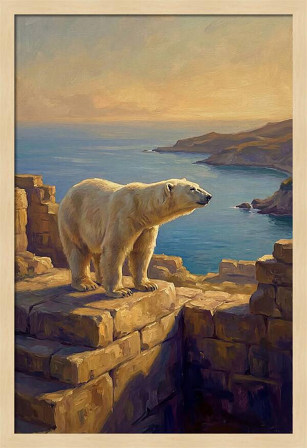 Polar Bear Overlooking The Sea