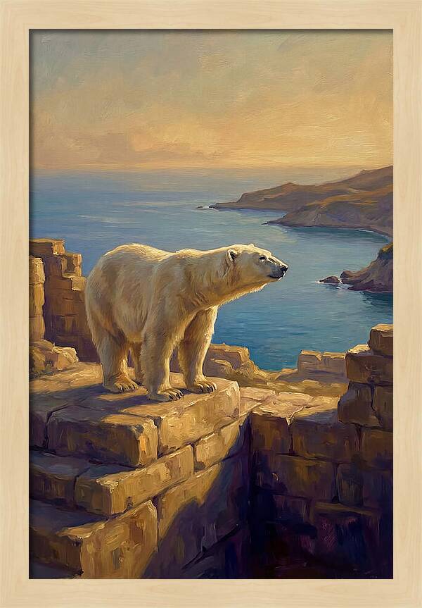 Polar Bear Overlooking The Sea