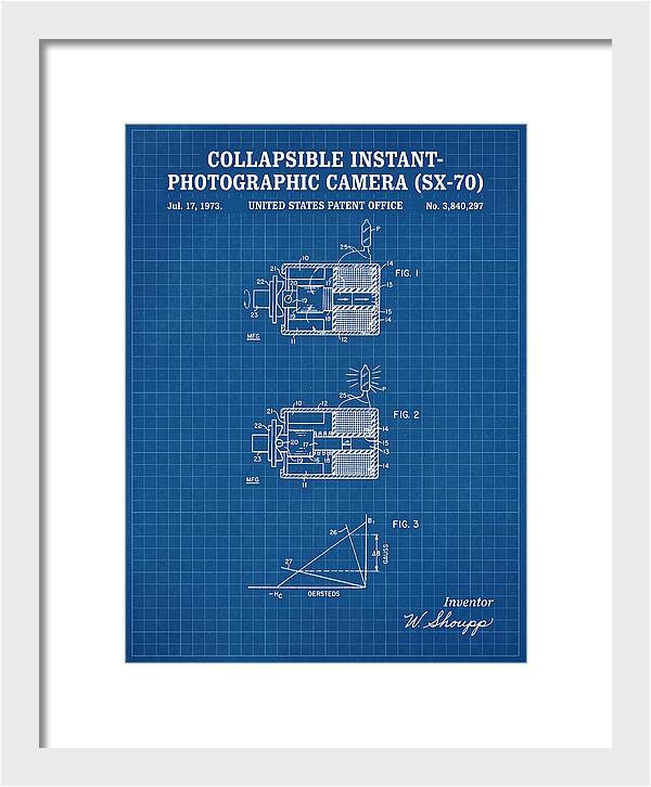 Polaroid Sx 70 Camera Sx 70 Blueprint Patent Us3840297a