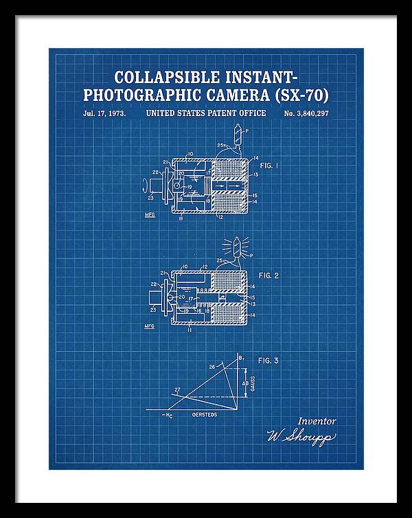 Polaroid Sx 70 Camera Sx 70 Blueprint Patent Us3840297a