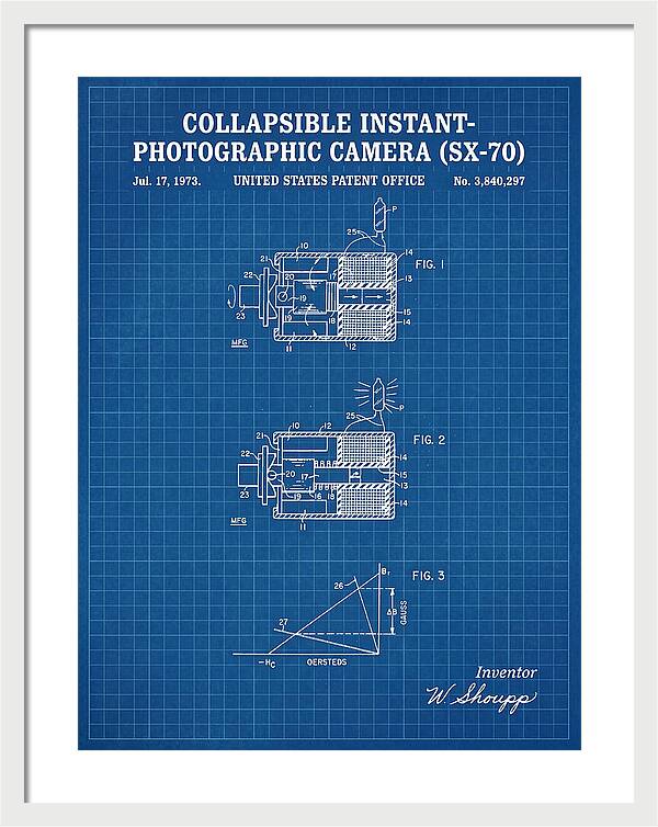 Polaroid Sx 70 Camera Sx 70 Blueprint Patent Us3840297a