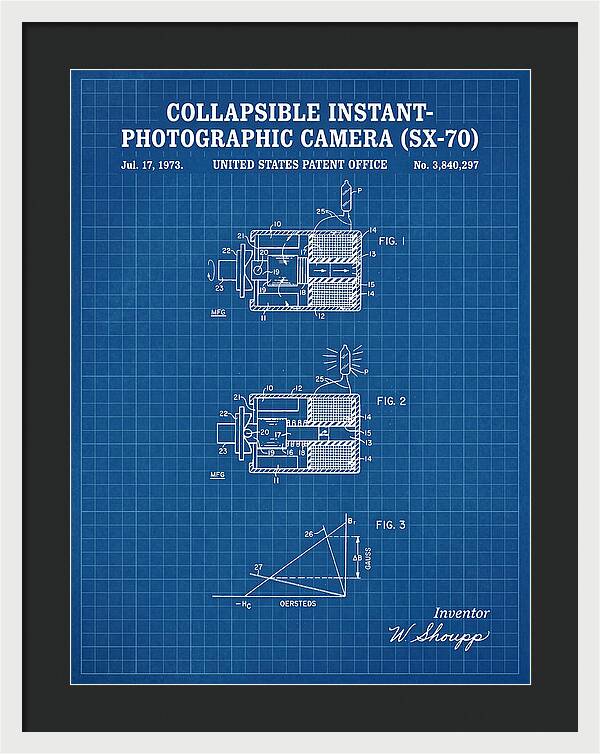 Polaroid Sx 70 Camera Sx 70 Blueprint Patent Us3840297a