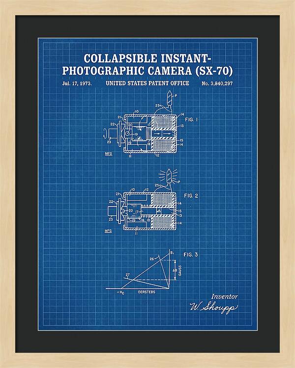 Polaroid Sx 70 Camera Sx 70 Blueprint Patent Us3840297a