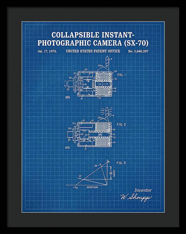 Polaroid Sx 70 Camera Sx 70 Blueprint Patent Us3840297a