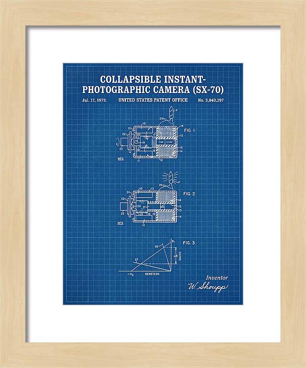 Polaroid Sx 70 Camera Sx 70 Blueprint Patent Us3840297a