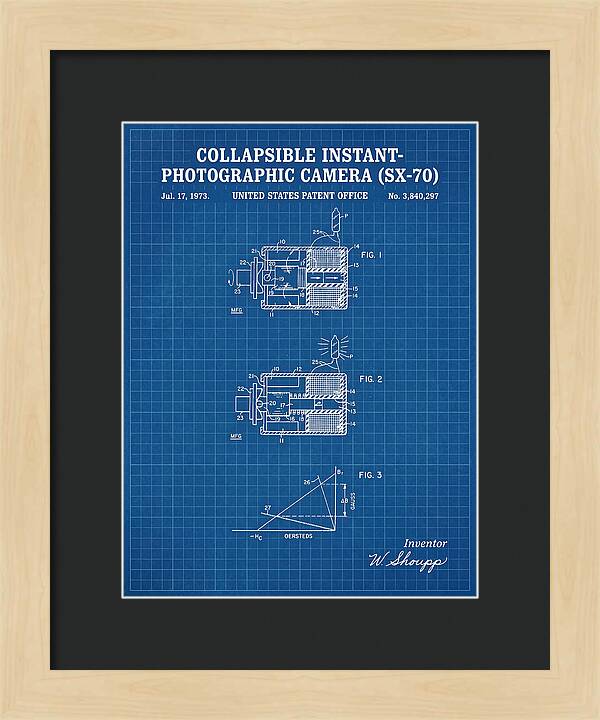 Polaroid Sx 70 Camera Sx 70 Blueprint Patent Us3840297a