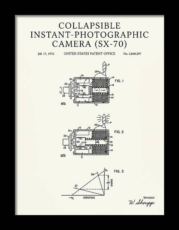 Polaroid Sx 70 Camera Sx 70 Minimalist Patent Us3840297a