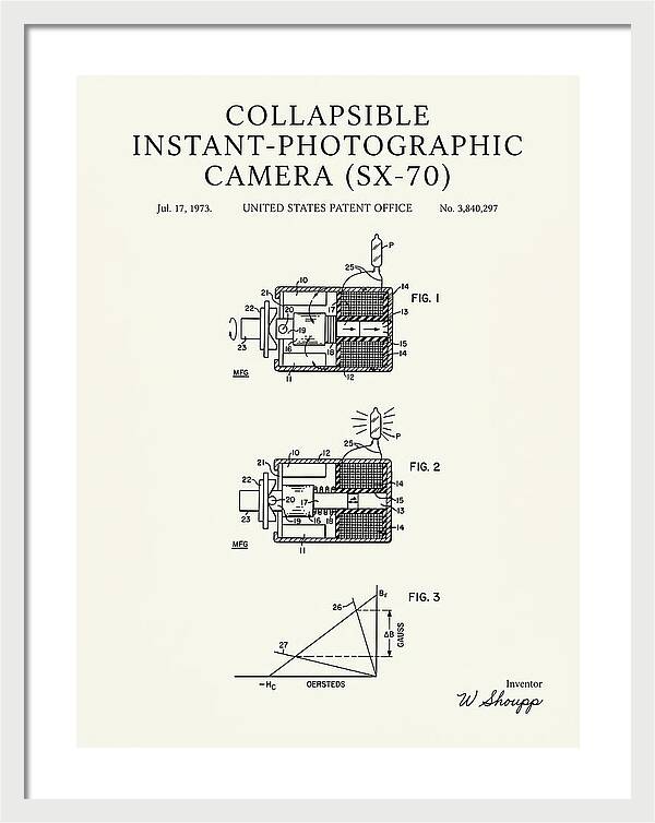 Polaroid Sx 70 Camera Sx 70 Minimalist Patent Us3840297a
