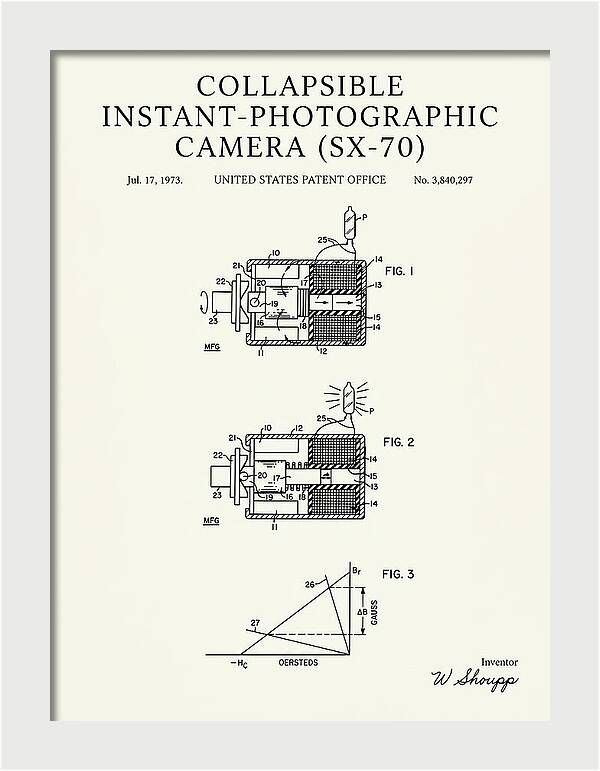 Polaroid Sx 70 Camera Sx 70 Minimalist Patent Us3840297a