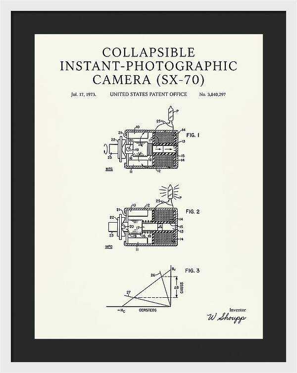 Polaroid Sx 70 Camera Sx 70 Minimalist Patent Us3840297a