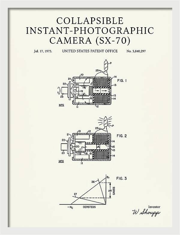 Polaroid Sx 70 Camera Sx 70 Minimalist Patent Us3840297a