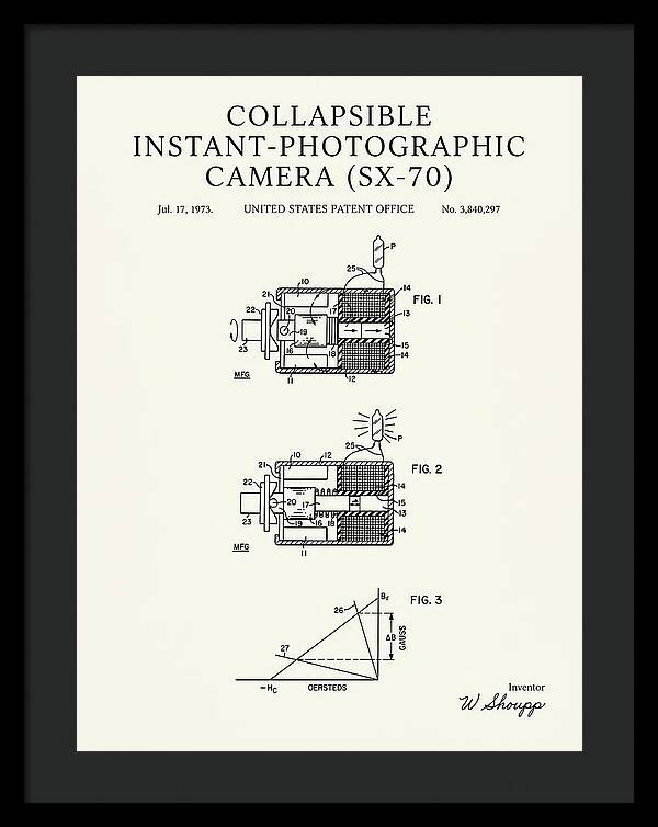 Polaroid Sx 70 Camera Sx 70 Minimalist Patent Us3840297a