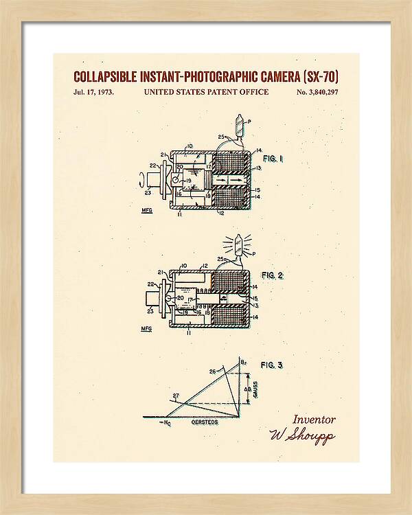 Polaroid Sx 70 Camera Sx 70 Retro Patent Us3840297a
