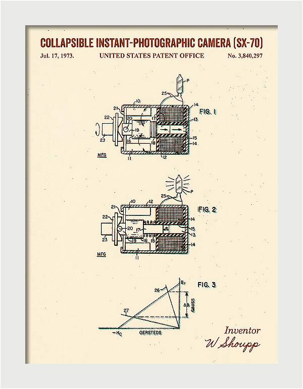 Polaroid Sx 70 Camera Sx 70 Retro Patent Us3840297a