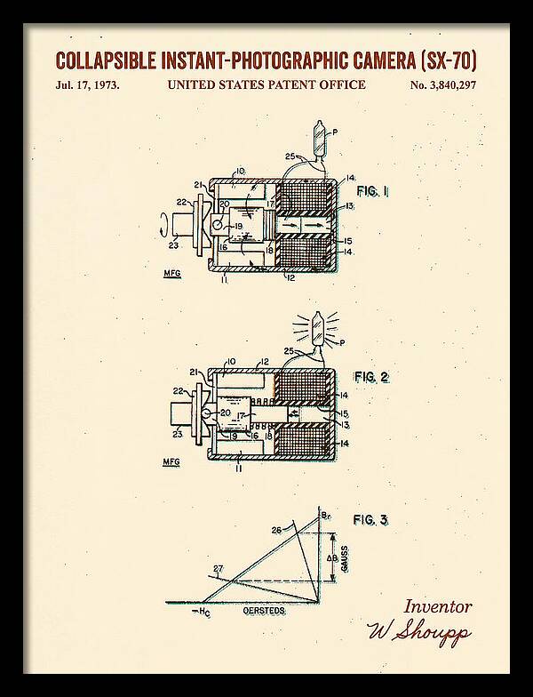Polaroid Sx 70 Camera Sx 70 Retro Patent Us3840297a