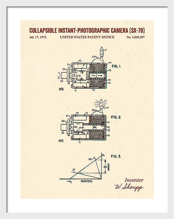 Polaroid Sx 70 Camera Sx 70 Retro Patent Us3840297a