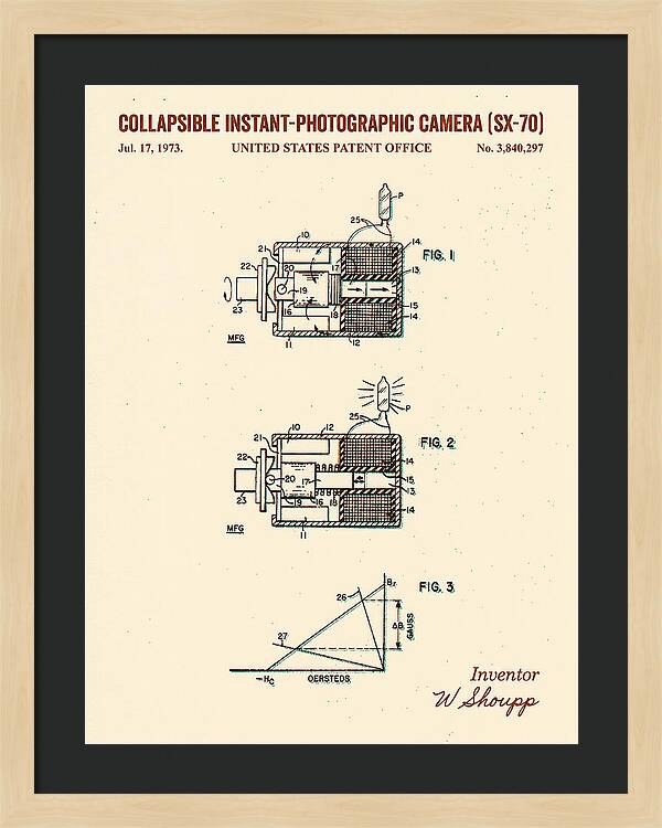 Polaroid Sx 70 Camera Sx 70 Retro Patent Us3840297a