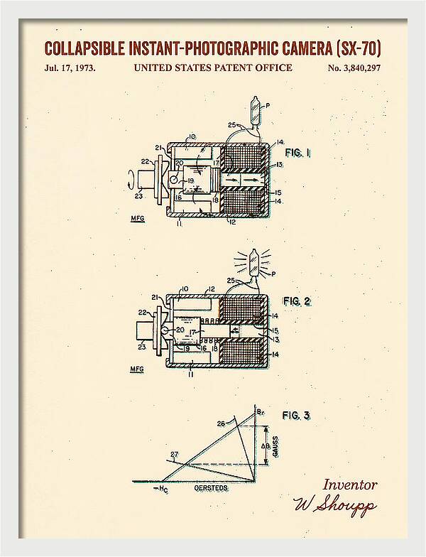 Polaroid Sx 70 Camera Sx 70 Retro Patent Us3840297a