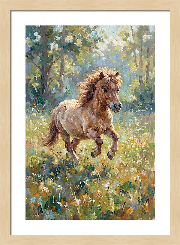 Pony Running Through Meadow