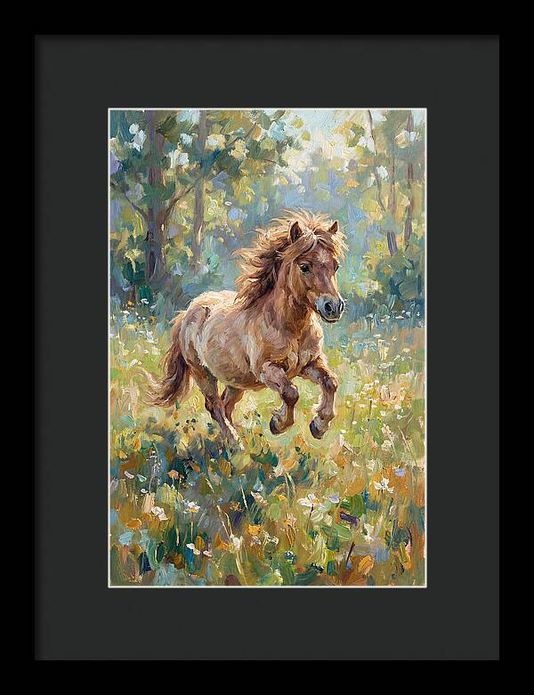 Pony Running Through Meadow