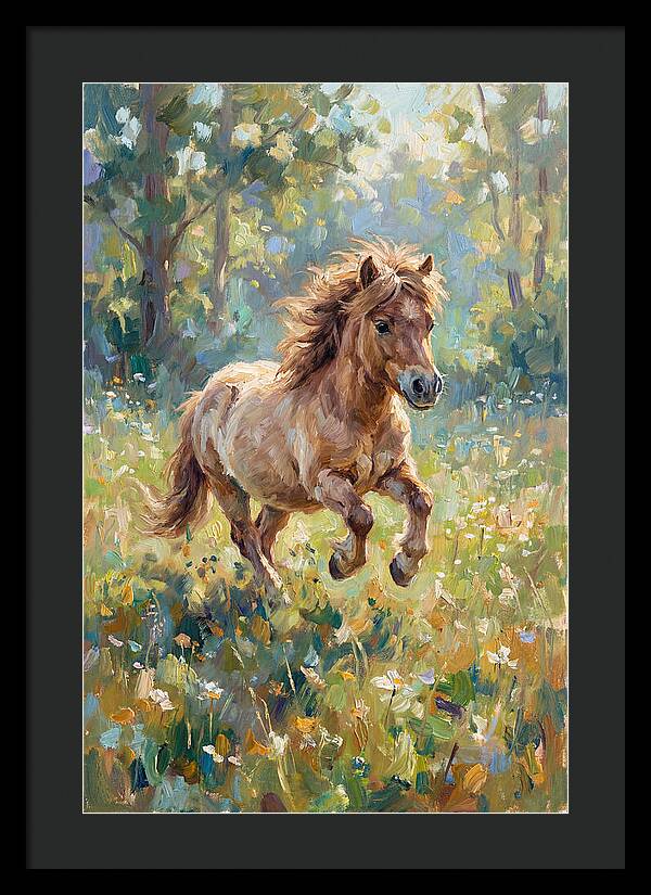 Pony Running Through Meadow