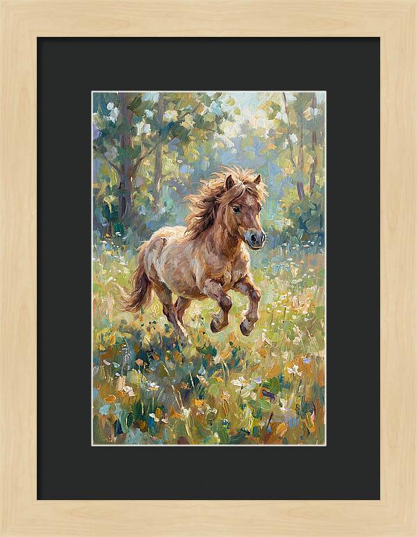 Pony Running Through Meadow