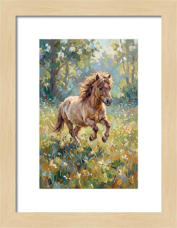 Pony Running Through Meadow