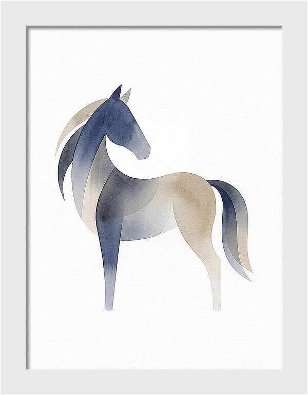 Pony Silhouette In Watercolor