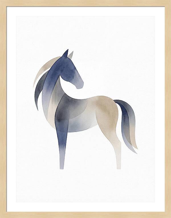 Pony Silhouette In Watercolor