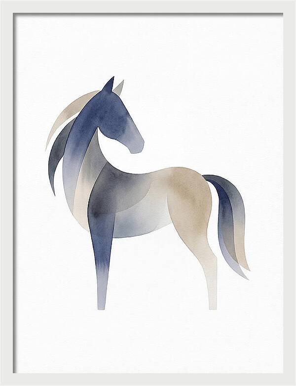 Pony Silhouette In Watercolor