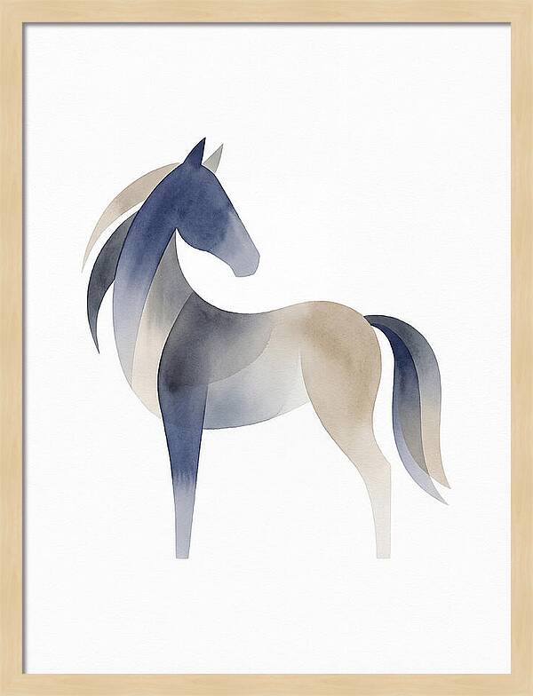 Pony Silhouette In Watercolor