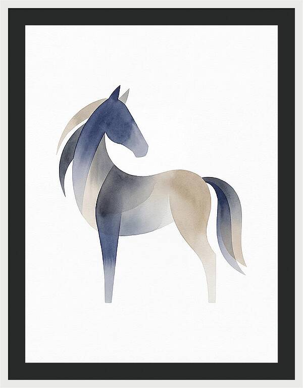 Pony Silhouette In Watercolor