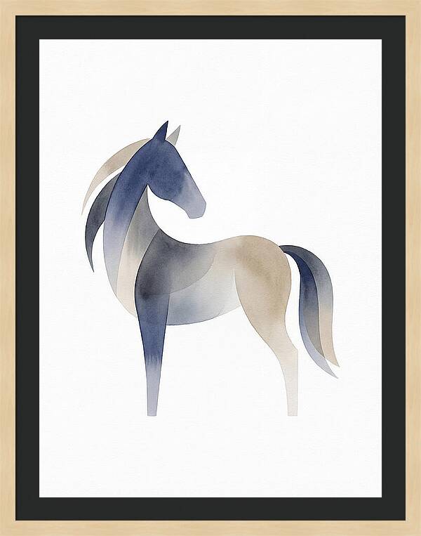 Pony Silhouette In Watercolor