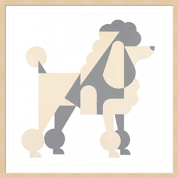 Poodle In Minimalist Style