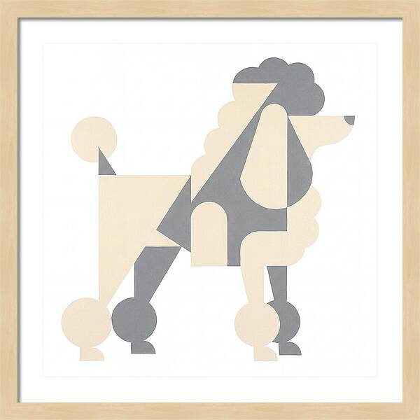 Poodle In Minimalist Style