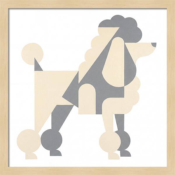 Poodle In Minimalist Style